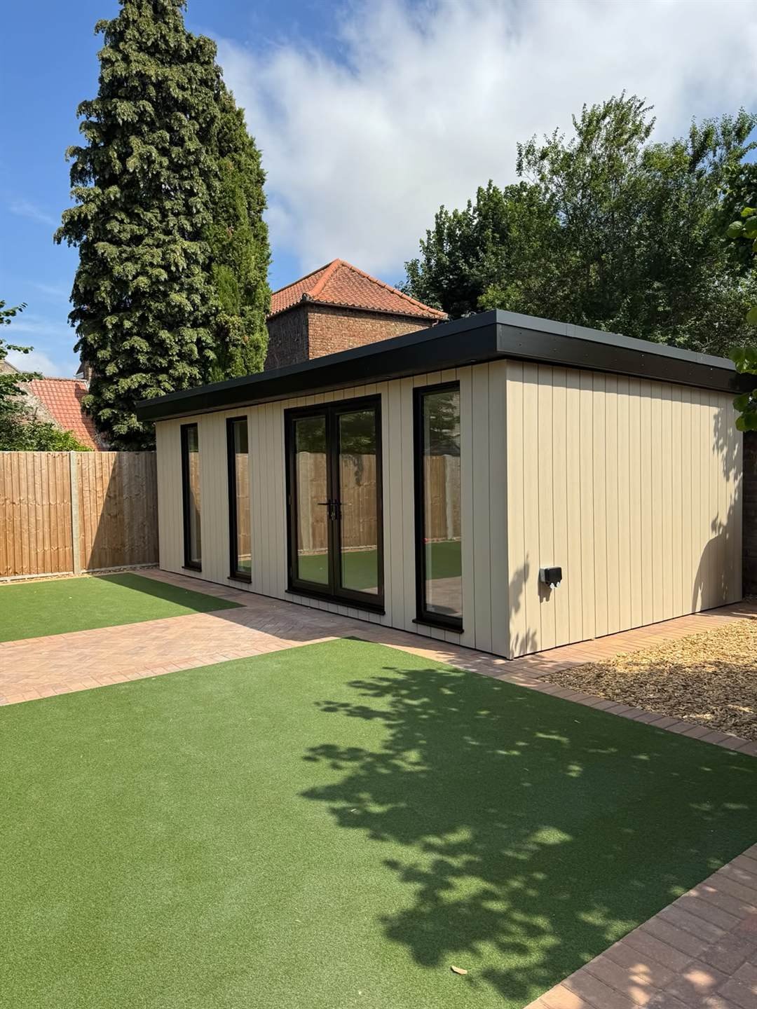 Side and rear corner of the finished garden room